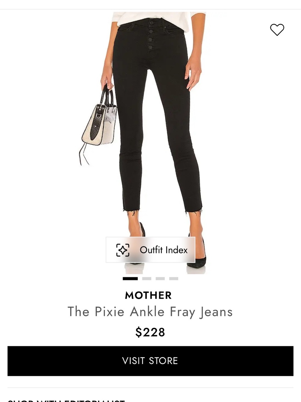 MOTHER Pixie Ankle Fray Jeans — Black